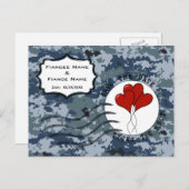 US Navy Save the Date & Balloons Aankondigingskaart (Voorkant / Achterkant)