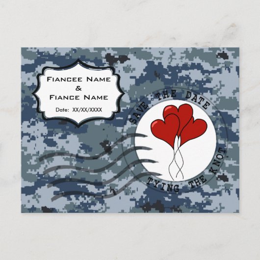 US Navy Save the Date & Balloons Aankondigingskaart (Voorkant)