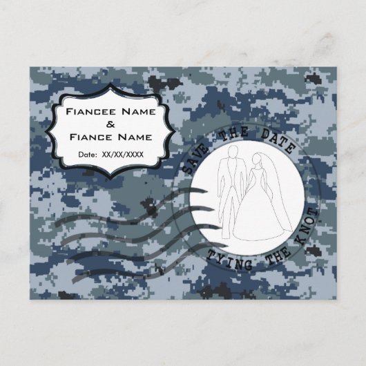 US Navy Save the Date & Bride and Groom Aankondigingskaart (Voorkant)