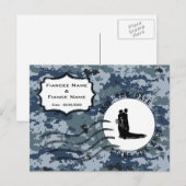 US Navy Save the Date & Bride and Groom Aankondigingskaart (Voorkant / Achterkant)