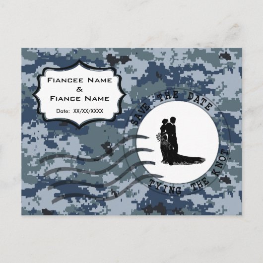 US Navy Save the Date & Bride and Groom Aankondigingskaart (Voorkant)