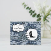 US Navy Save the Date & Bride and Groom Aankondigingskaart (Staand voorkant)