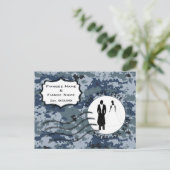US Navy Save the Date & Bride and Groom Aankondigingskaart (Staand voorkant)
