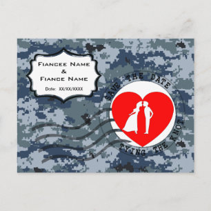 US Navy Save the Date & Couple Aankondigingskaart