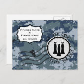 US Navy Save the Date & Gowns Aankondigingskaart (Voorkant / Achterkant)