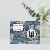 US Navy Save the Date & Gowns Aankondigingskaart (Staand voorkant)