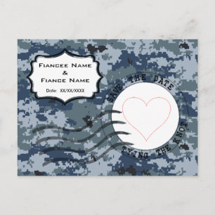 US Navy Save the Date & Heart Aankondigingskaart