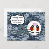 US Navy Save the Date & Ladybugs Aankondigingskaart (Voorkant / Achterkant)