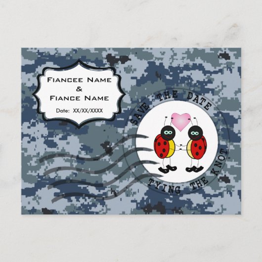 US Navy Save the Date & Ladybugs Aankondigingskaart (Voorkant)