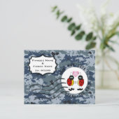 US Navy Save the Date & Ladybugs Aankondigingskaart (Staand voorkant)