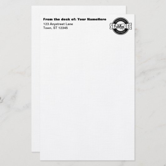 US Navy Seabee Briefpapier (Voorkant / Achterkant)