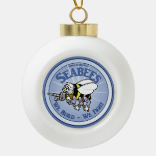 US Navy Seabee Keramische Bal Ornament