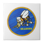 US Navy Seabees Logo Tegeltje (Voorkant)