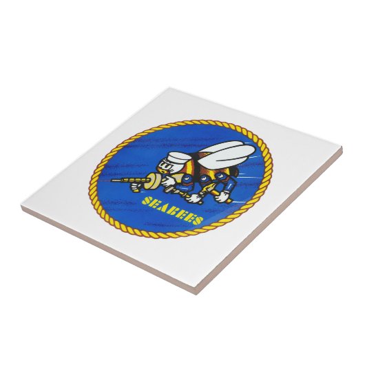 US Navy Seabees Logo Tegeltje (Zijkant)