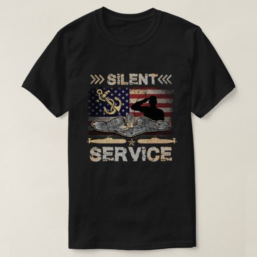 US Navy Submarines Silent Service T-Shirt Patriot (Design voorkant)