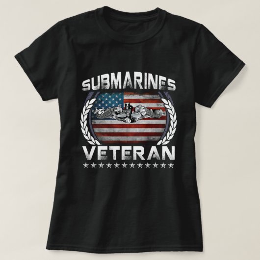 US Navy Submarines Silent Service  Veteraan T-shirt (Design voorkant)