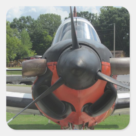 US Navy T-34 Mentor trainer uit de Tweede Wereldoo Vierkante Sticker (Voorkant)