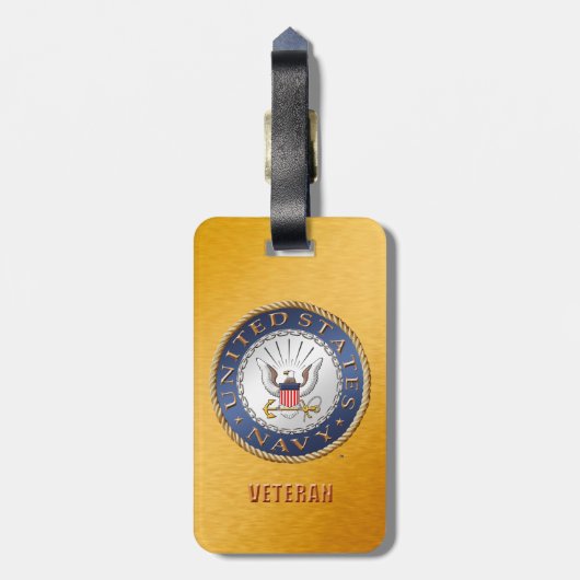 US Navy Veteran Bagagelabel (Achterkant verticaal)