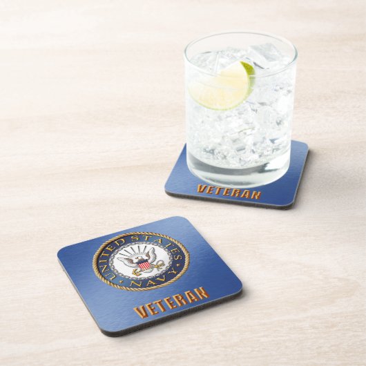 US Navy Veteran Hard plastic onderzetter (Rechterzijde)