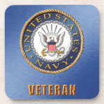 US Navy Veteran Hard plastic onderzetter<br><div class="desc">Show je trots in de Amerikaanse marine. Ontworpen door een veteraan.</div>