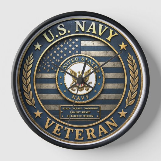 US Navy Veteran Honor Clock (Voorkant)