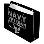 US Navy Veteran Honor Courage Commitment Groot Cadeauzakje (Voorkant Gekanteld)