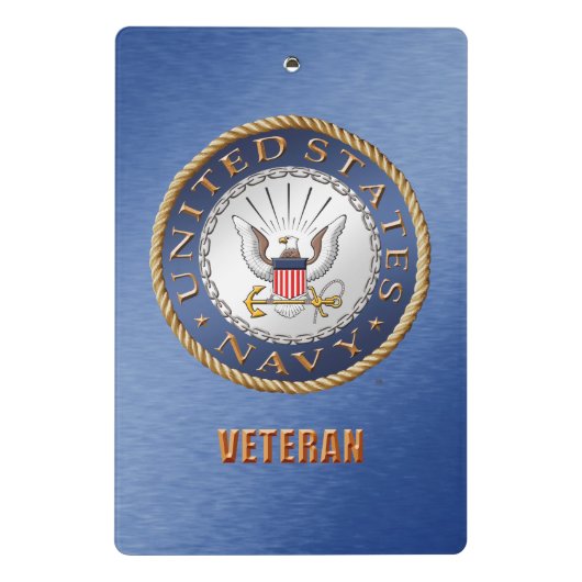 US Navy Veteran Mini Clipboard Mini Klembord (Achterkant)