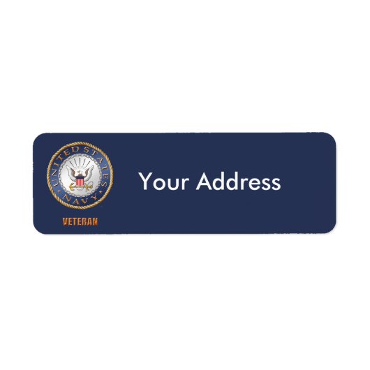 US Navy Veteran Return Address Label (Voorkant)