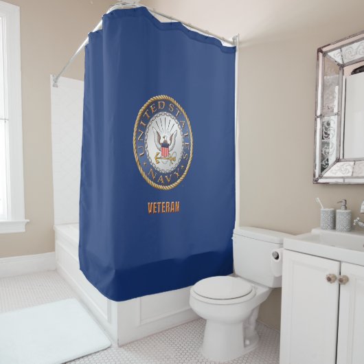 US Navy Veteran Shower Curtain Douchegordijn (In situ)