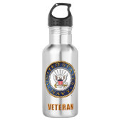 US Navy Veteran Water Bottle Waterfles (Voorkant)