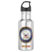 US Navy Veteran Water Bottle Waterfles (Voorkant)