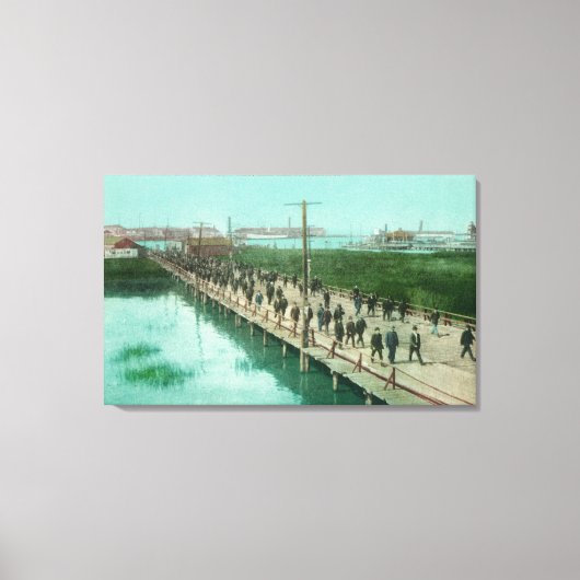 US Navy Yard Workers gaan werken Canvas Afdruk (Voorkant)