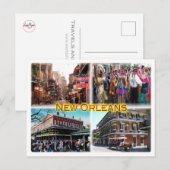 US New Orleans - Bourbon Street - Mardi Gras - Briefkaart (Voorkant / Achterkant)