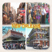 US New Orleans - Bourbon Street - Mardi Gras - Kartonnen Onderzetters (Voorkant)