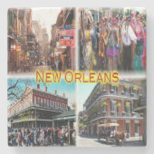 US New Orleans - Bourbon Street - Mardi Gras - Stenen Onderzetter (Voorkant)