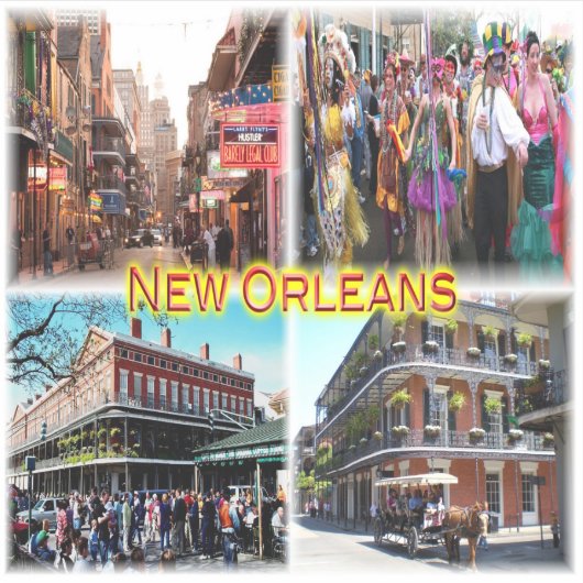 US New Orleans - Bourbon Street - Mardi Gras - Sticker (Voorkant)
