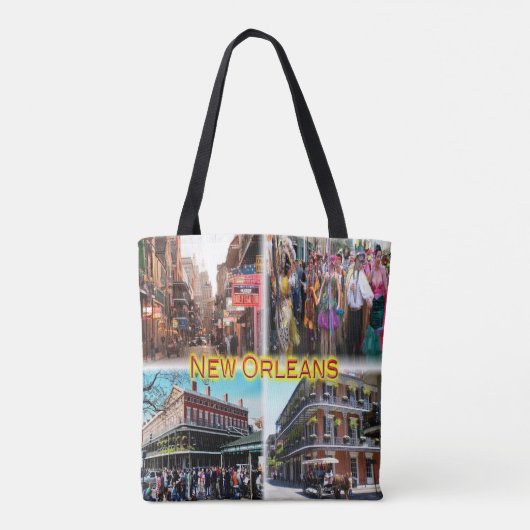 US New Orleans - Bourbon Street - Mardi Gras - Tote Bag (Achterkant)