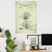 US octrooi - Franse hoorn Poster (Thuiskantoor)