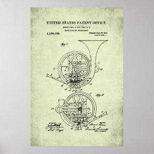 US octrooi - Franse hoorn Poster