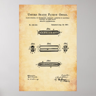 US octrooi - Harmonica Poster