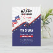 Us onafhankelijke feestviering uitnodigingsfolder kaart (Staand voorkant)