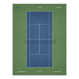 US Open Tennisbaan Illustratie Perfect Poster