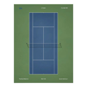 US Open Tennisbaan Illustratie Perfect Poster