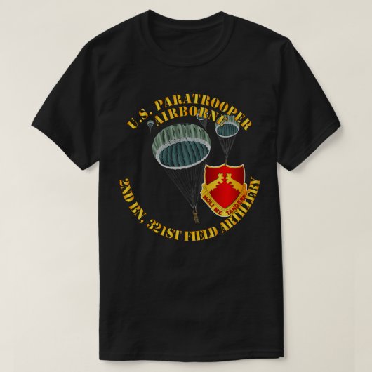 US Parachutist 2nd Bn 321st Field Artillery DUI T-shirt (Design voorkant)