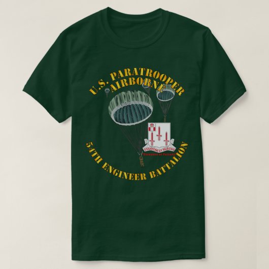 US Paratrooper 54th Engineer Bataljon X T-shirt (Design voorkant)