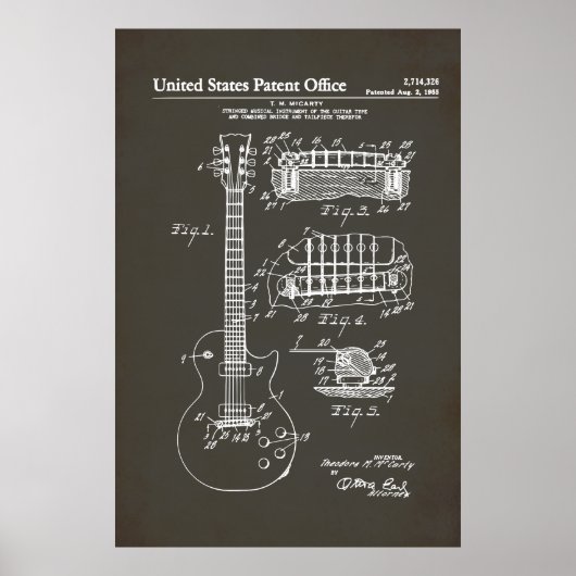 US Patent - Akoestische gitaar Poster (Voorkant)