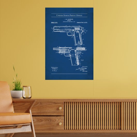 US Patent - Browning M1911 Poster (Woonkamer 2)