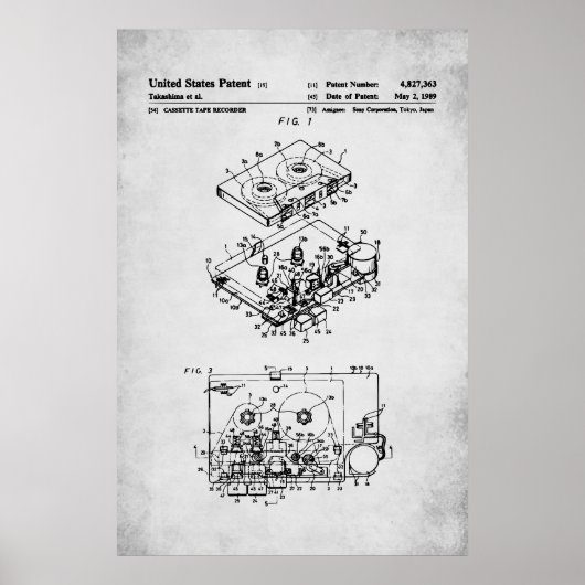 US Patent - Cassette Speler Poster (Voorkant)