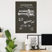 US Patent - Cilindrische fonograaf Poster (Thuiskantoor)