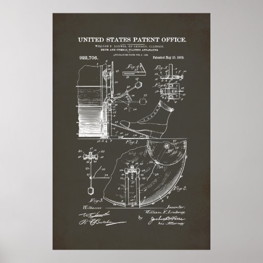 US Patent - Drum Pedal Poster (Voorkant)